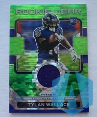 2021 Panini Prizm Rookie Gear Neon Green Pulsar Prizm #RG-26 Tylan Wallace Jersey